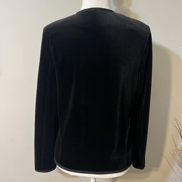 Vintage Choice by Butte Velvet Velour Button Up Jacket  Women’s Size 12 Black - Picture 3 of 12
